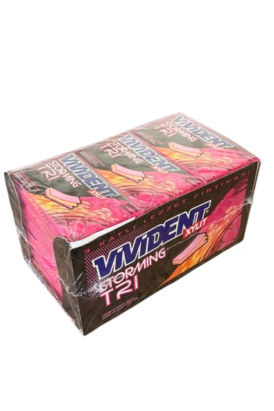 Vivident Storming Ahududu ve Limonata Aromalı Şekersiz Sakız 33 g x 18 Adet ürün görseli