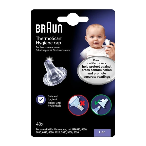 Braun Kulaktan Ateş Ölçer Yedek Lens Filtresi - Hijyenik Tek Kullanımlık LF40, Yüksek Hassasiyetli, 40 Adet (Endüstriyel ve Ev Kullanımı için) - Resim 3