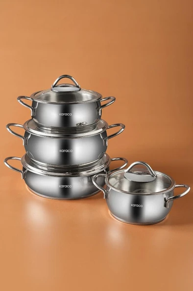 Urla 8 Parça İndüksiyon Tabanlı Çelik Tencere Seti ürün görseli