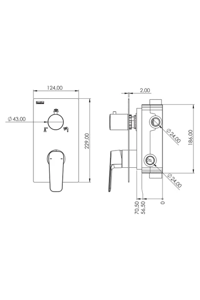 Teska Ciera Pro Üç Yönlü Duş Seti-Krom - Resim 3