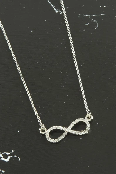 Sonsuzluk Zirkon Taşlı Trend Kolye