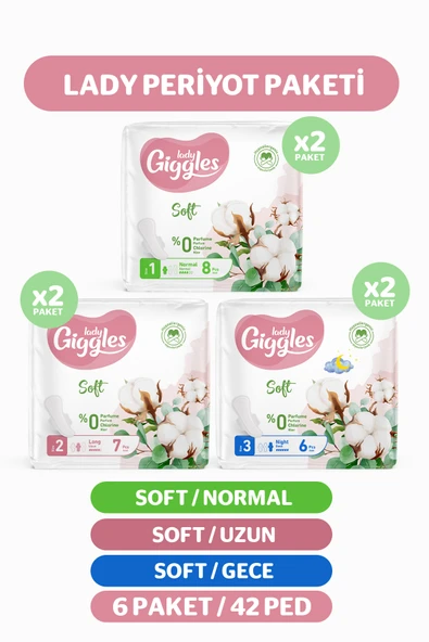 Giggles Lady Soft Hijyenik Ped Mix Paketi 42 Adet ürün görseli 1