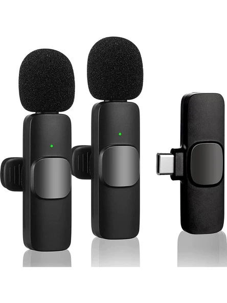 Skytek K9 Kablosuz ikili Yaka Mikrofonu Youtube Tik Tok Vlog Iphone Uyumlu - Resim 2