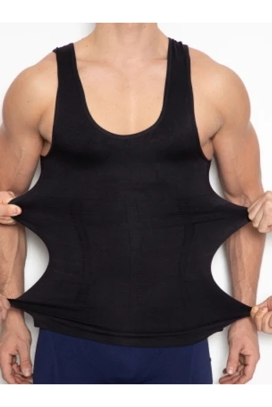 Form Angel Secret Moda Siyah Erkek Göbek Bel Karın Korsesi Atlet Korse ürün görseli 1