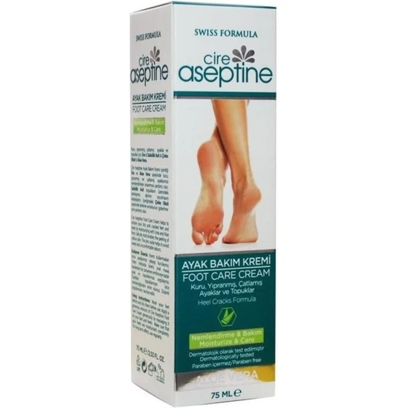 Cire Aseptine Ayak Bakım Kremi Aloe Vera 75 ml Kuru ve Çatlamış Topuklar İçin Yoğun Nemlendirici - Resim 2