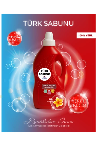 AKUSTA Türk Sabunu Renkliler İçin 6’lı Doğal Sıvı Çamaşır Deterjanı 4 Lİtre - Resim 2