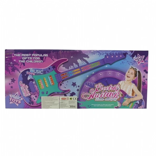 Ctoys Pilli Müzikli Sesli Pembe Electro Giter 5030 - Resim 2