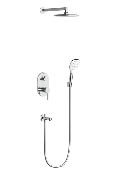 Teska Tenedos İki Yönlü Duş Seti-Krom ürün görseli