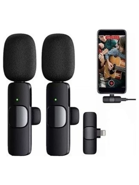 Skytek K9 Kablosuz ikili Yaka Mikrofonu Youtube Tik Tok Vlog Iphone Uyumlu ürün görseli