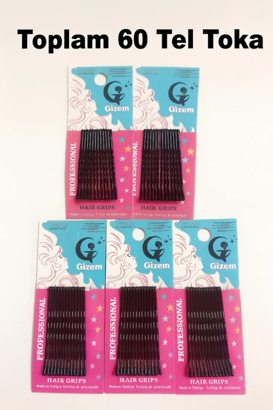 Pretty 12’li Siyah Tel Saç Tokası Seti – Günlük Kullanıma Uygun (12x5) ürün görseli