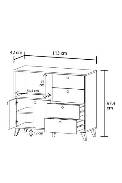 RANA CEKMECELİ MIKRODALGA FIRIN DOLABI - Resim 3