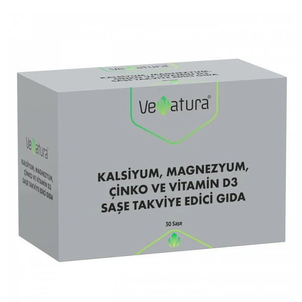 VeNatura Kalsiyum,Magnezyum,Çinko ve Vitamin D3 Saşe Takviye Edici Gıda 30 Saşe ürün görseli