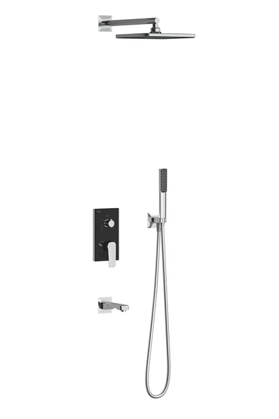 Teska Ciera Üç Yönlü Duş Seti-Siyah Camlı ürün görseli