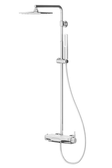 Perla Mix 3 Yönlü Duş Kolonu-Krom/Beyaz Cam ürün görseli