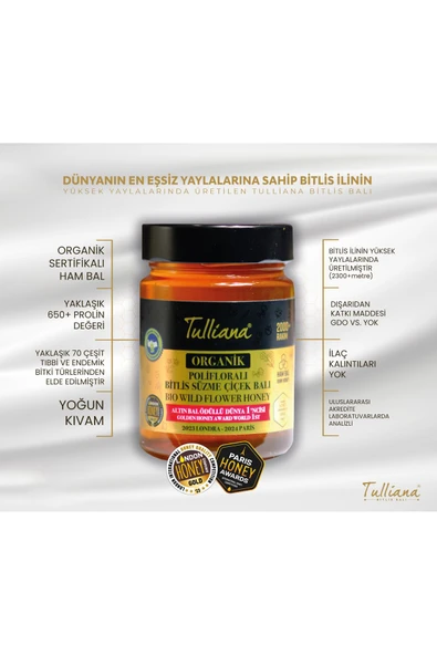 Bitlis Balı Organik Sertifikalı Polifloralı Süzme Çiçek Balı (450 GR.) - Resim 2