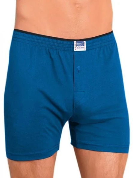 Berrak 1099 Erkek Boxer Pamuklu Penye Düğmeli Havlu Bel Rahat 3'lü Set - Resim 3