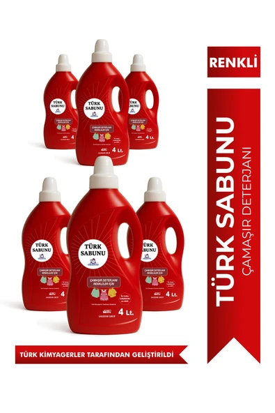 AKUSTA Türk Sabunu Renkliler İçin 6’lı Doğal Sıvı Çamaşır Deterjanı 4 Lİtre ürün görseli