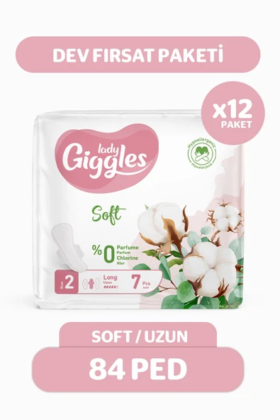 Giggles Lady Soft Hijyenik Ped Uzun Dev Fırsat Paketi 84 Adet ürün görseli 1
