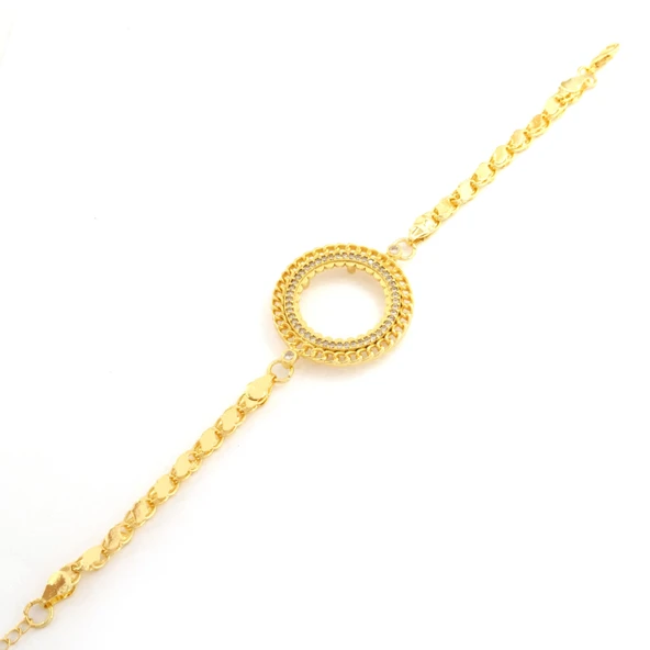 Yarım Altın Çerçeve Bileklik Çelik Altın Kaplama Arpa Model BLK-1106 - Resim 4