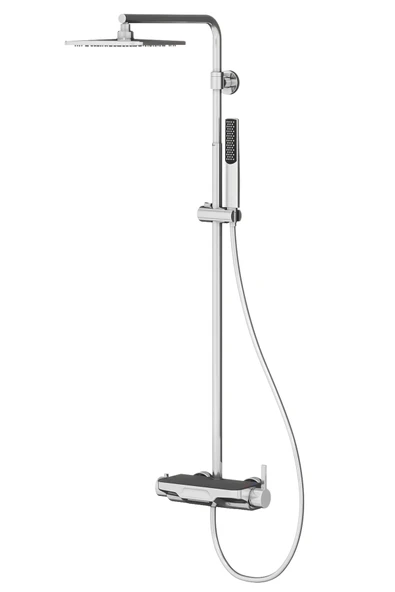 Perla Mix 3 Yönlü Duş Kolonu-Krom/Siyah Cam ürün görseli