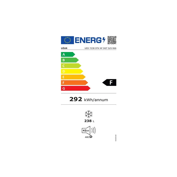 Uğur Ued 7238 Dtk Nf Dgt D/s R66 No Frost Çekmeceli Derin Dondurucu - 3