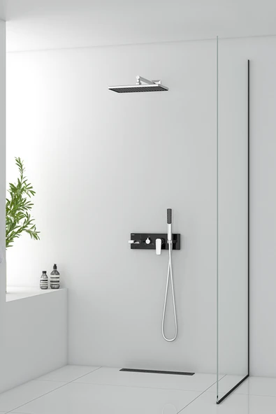 Teska Life Üç Yönlü Duş Seti-Siyah Camlı - Resim 2