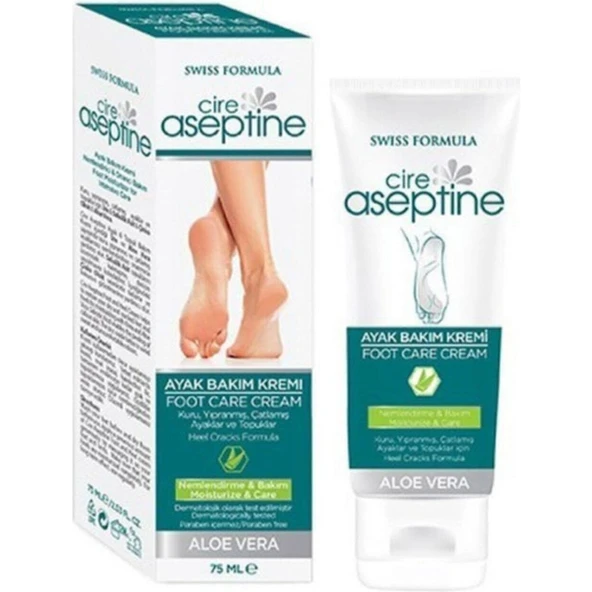Cire Aseptine Ayak Bakım Kremi Aloe Vera 75 ml Kuru ve Çatlamış Topuklar İçin Yoğun Nemlendirici ürün görseli 1