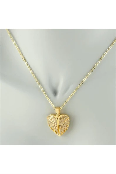 Kanat Açılır Kapanır Zirkon Taşlı Trend Kolye