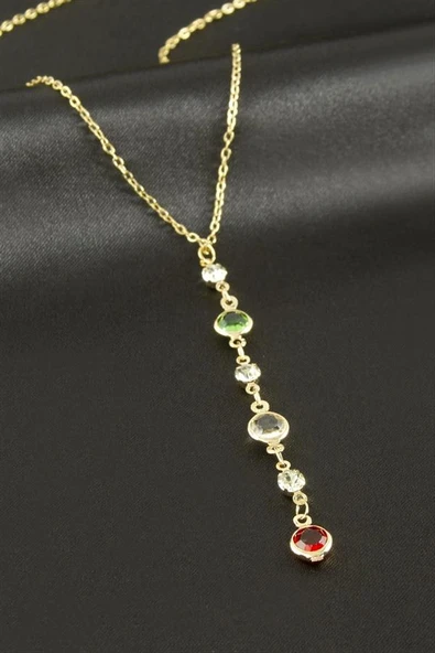 Kristal Taşlı Y Kolye