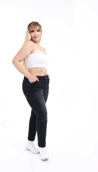 IŞŞIL 540-Büyük Beden Bilek Boy Esnek Kot Pantolon