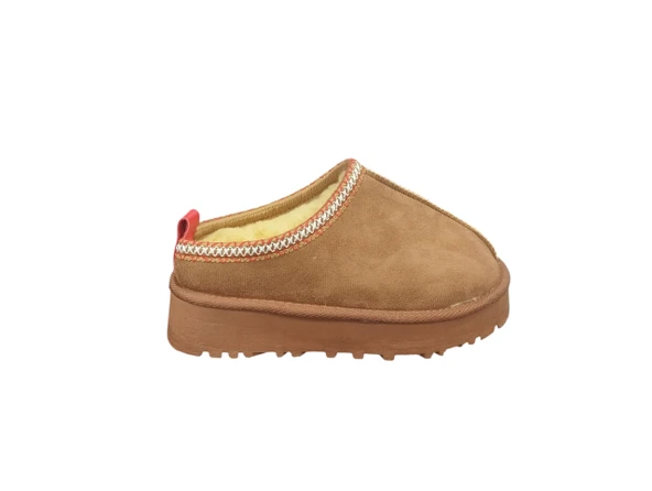 Punto 696083Z İçi Kürklü 4 cm Topuk Boyu Günlük Süet Kadın Terlik Bot - 5