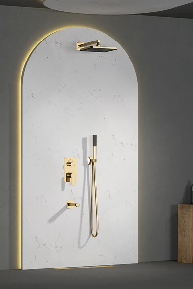 Teska Ciera Pro Üç Yönlü Duş Seti-Altın - Resim 2