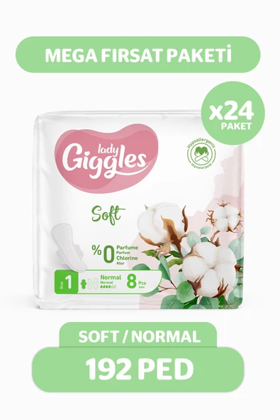 Giggles Lady Soft Hijyenik Ped Normal Mega Fırsat Paketi 192 Adet ürün görseli 1