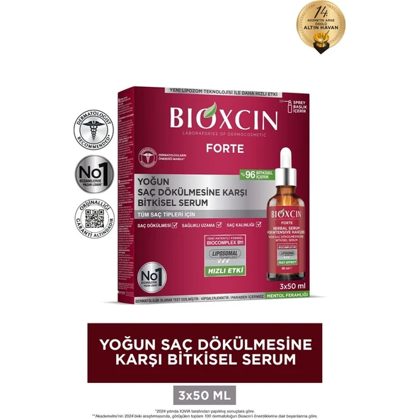 Bioxcin Forte Erkekler için Saç Dökülmesine Karşı Bitkisel Saç Serumu - Lipozom Teknolojisi, 3 x 50 ml - Resim 2