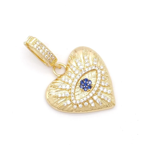 Ajda Charm Çelik Altın Kaplama Kadın Göz Kalpli Model-CHR-115 - Resim 3