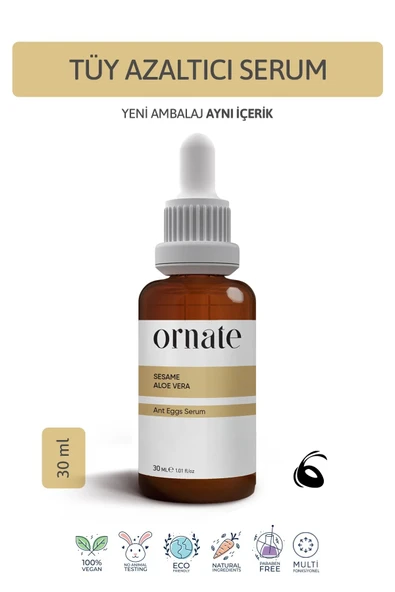 Kozmetik Ornate Karınca Yumurtası Yağı 30 ml Tüy Dökücü Ve Azaltıcı Serum ürün görseli