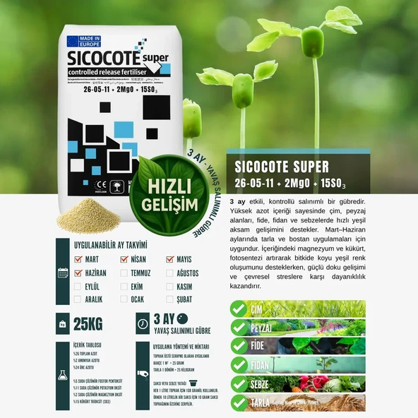 SICOCOTE NPK GÜBRE 26-05-11 (25 KG) - 2