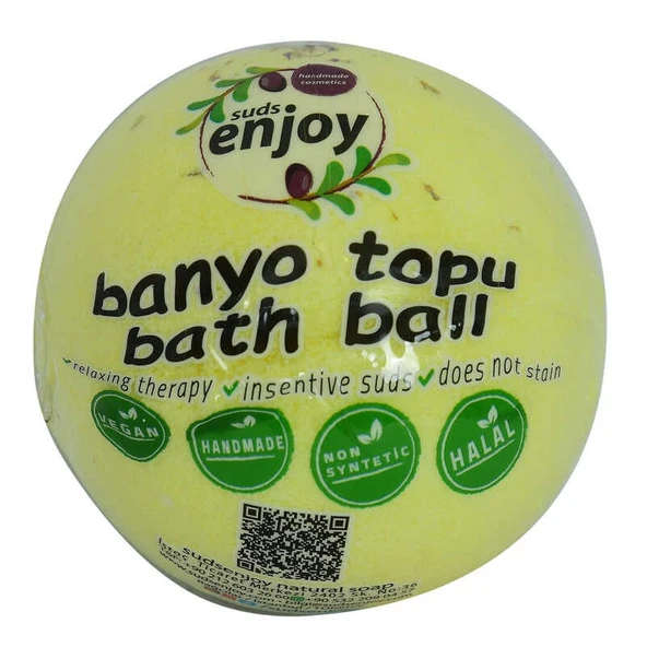 lı El Yapımı Banyo Küvet Topu Sabunu Sarı 90-120 Gr ürün görseli