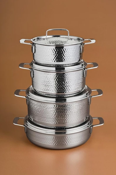 Power Steel 316+ 3Ply Voyager İndüksiyon Tabanlı 8 Parça Çelik Tencere Seti ürün görseli