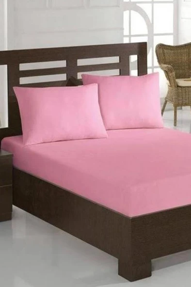 Penye Tek Kişilik 120x200 cm Lastikli Çarşaf Pembe ürün görseli