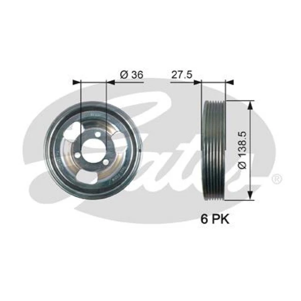 Bmw Krank Kasnagı Bmw F20 F30 F80 Mini R55 R56 R57 R58 R59 R60 R61 - Gates Tvd1117 ürün görseli 1