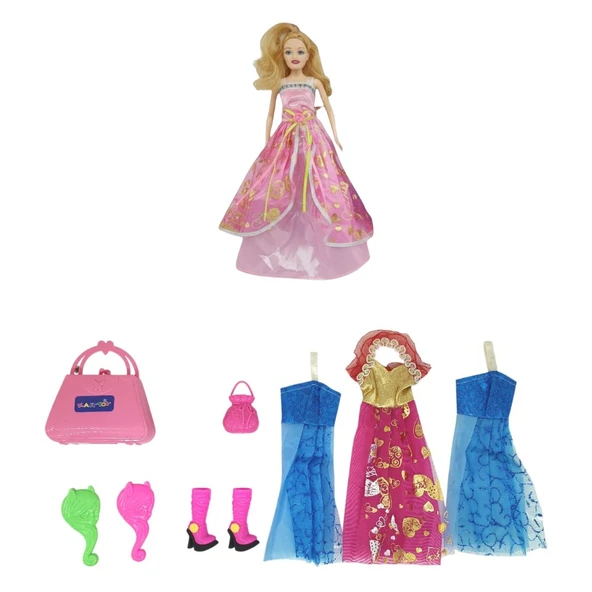 Bebek Yedek Elbiseli Ve Aksesuarlı - 1115-21 - Açık Pembe - Resim 2