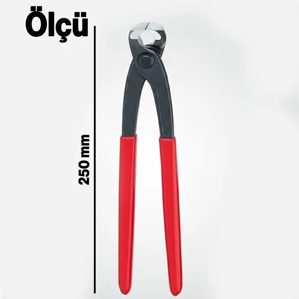 Profesyonel Betoncu Kerpeteni 250 mm Demir Bağlama ve Kesme Pensesi Ergonomik Saplı Dayanıklı Model - Resim 2