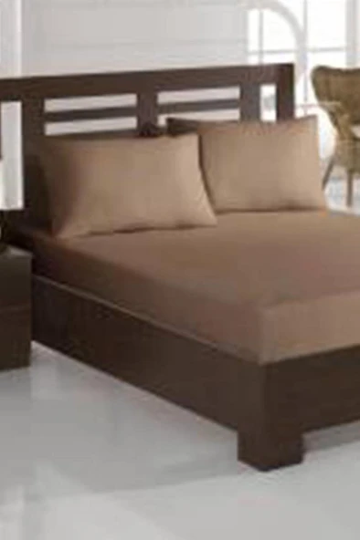 Penye Çift Kişilik 180x200 cm Lastikli Çarşaf Cappucino ürün görseli