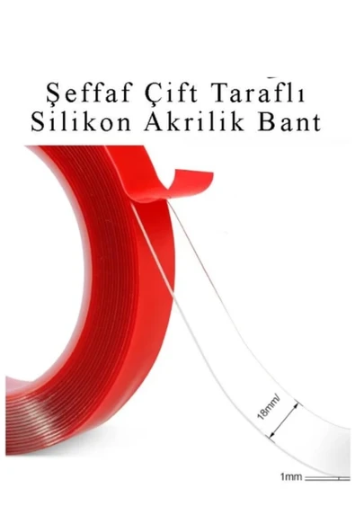 çift taraflı akrilik bant 18 mm x 2 m. 1 adet - Resim 3