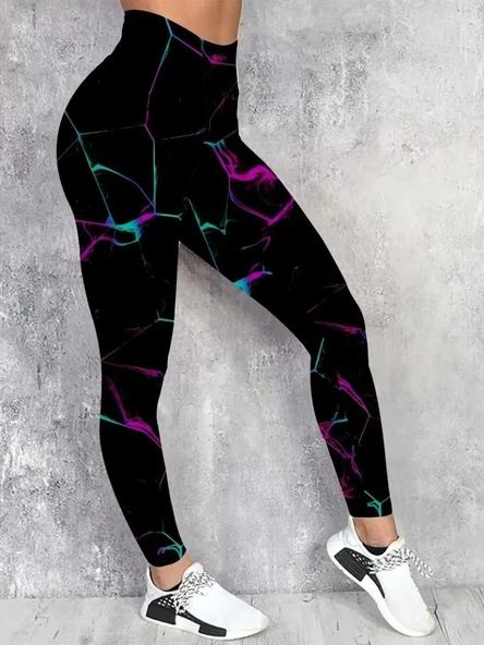 MDB Kadın Yüksek Bel Renk Detaylı Dalgıç Tayt - Resim 3