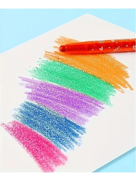 Çevirmeli 12 Li Mum Boya Uzun ( Pastel Silinebilir Mum Boya ) Tam Boy südor 1 paket - Resim 4