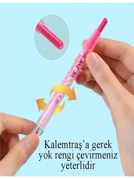 Çevirmeli 12 Li Mum Boya Uzun ( Pastel Silinebilir Mum Boya ) Tam Boy südor 1 paket - Resim 2