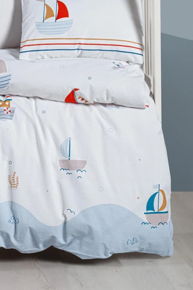 Kanz Ranforce Bebek Nevresim Takımı Knz-001 Sailboats - Resim 3