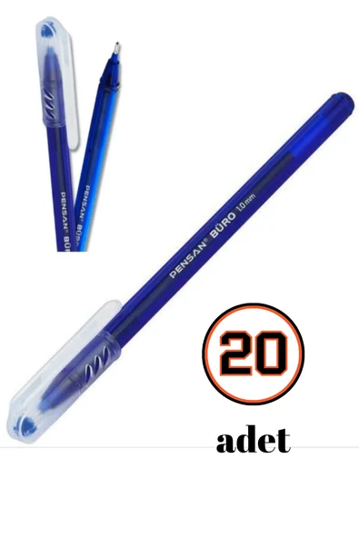 mavi tükemez kalem büro tipi pensan 1 mm uç 20 li set ürün görseli 1